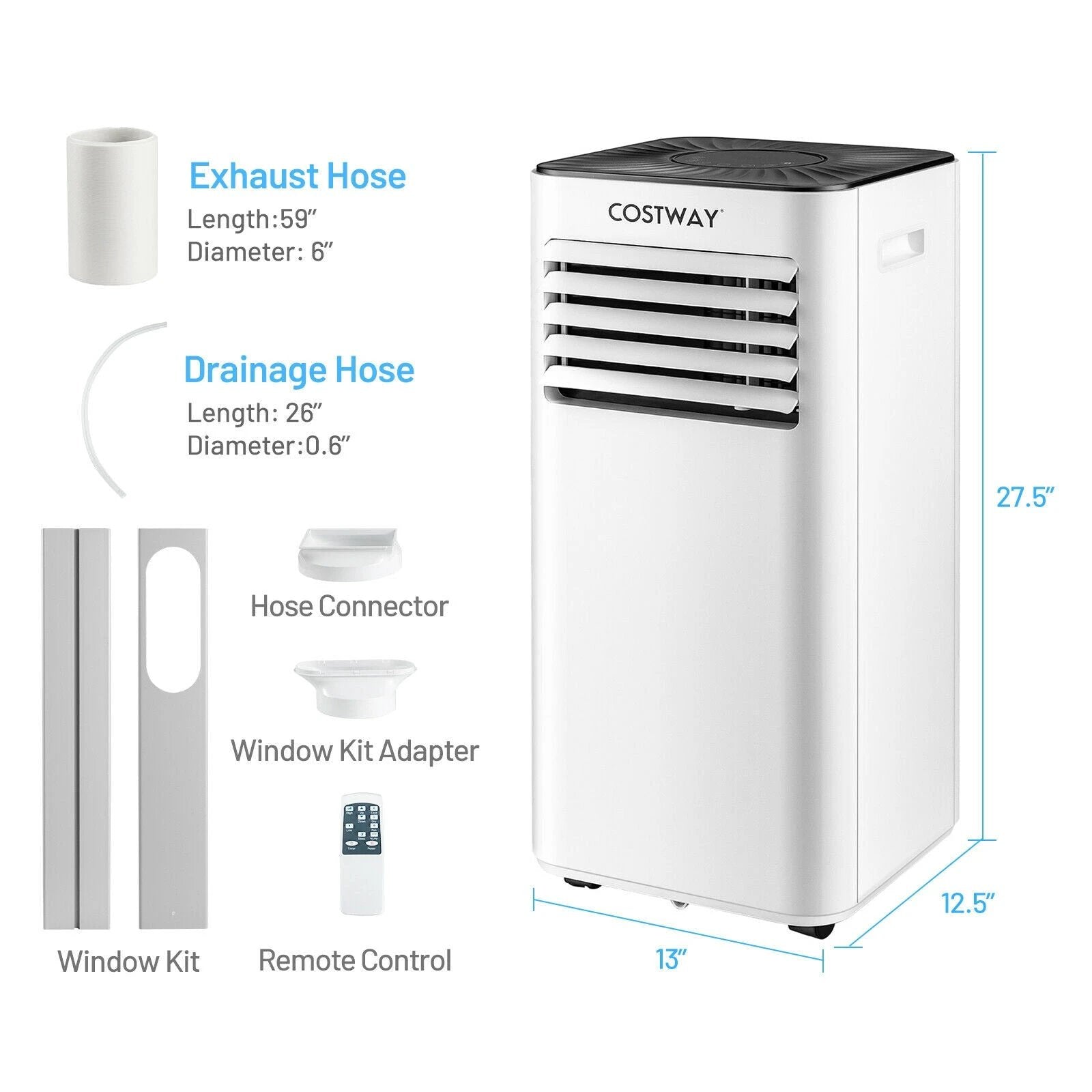 Portable Air Conditioner 10000 BTU Evaporative Air Cooler Dehumidifier-White by DirectDeals