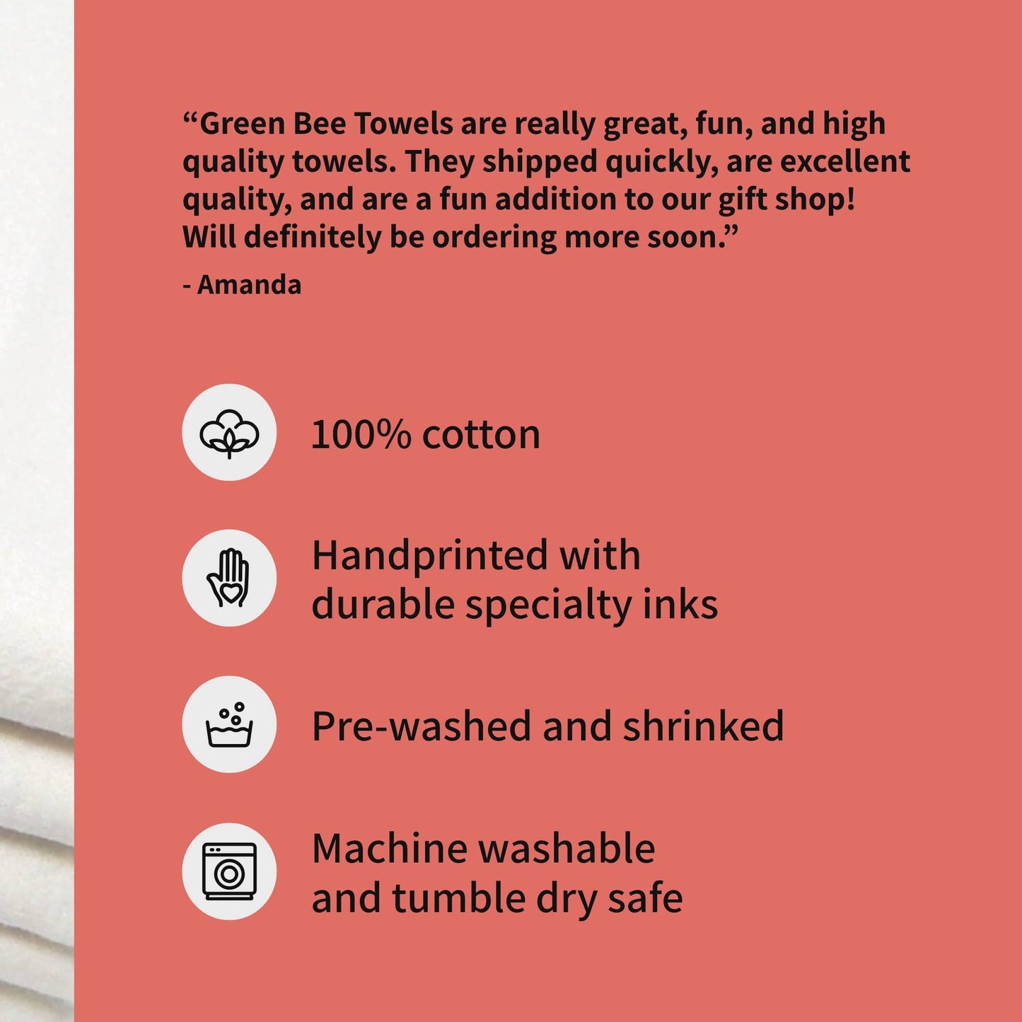 Naughty List Christmas Towel | Tea Towel | Kitchen Tea Towel with customer testimonial features and care instructions.