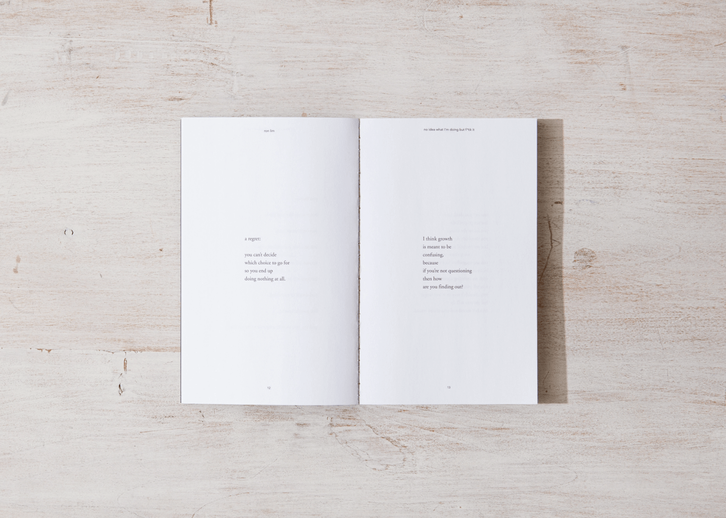 Open book with text on a wooden surface