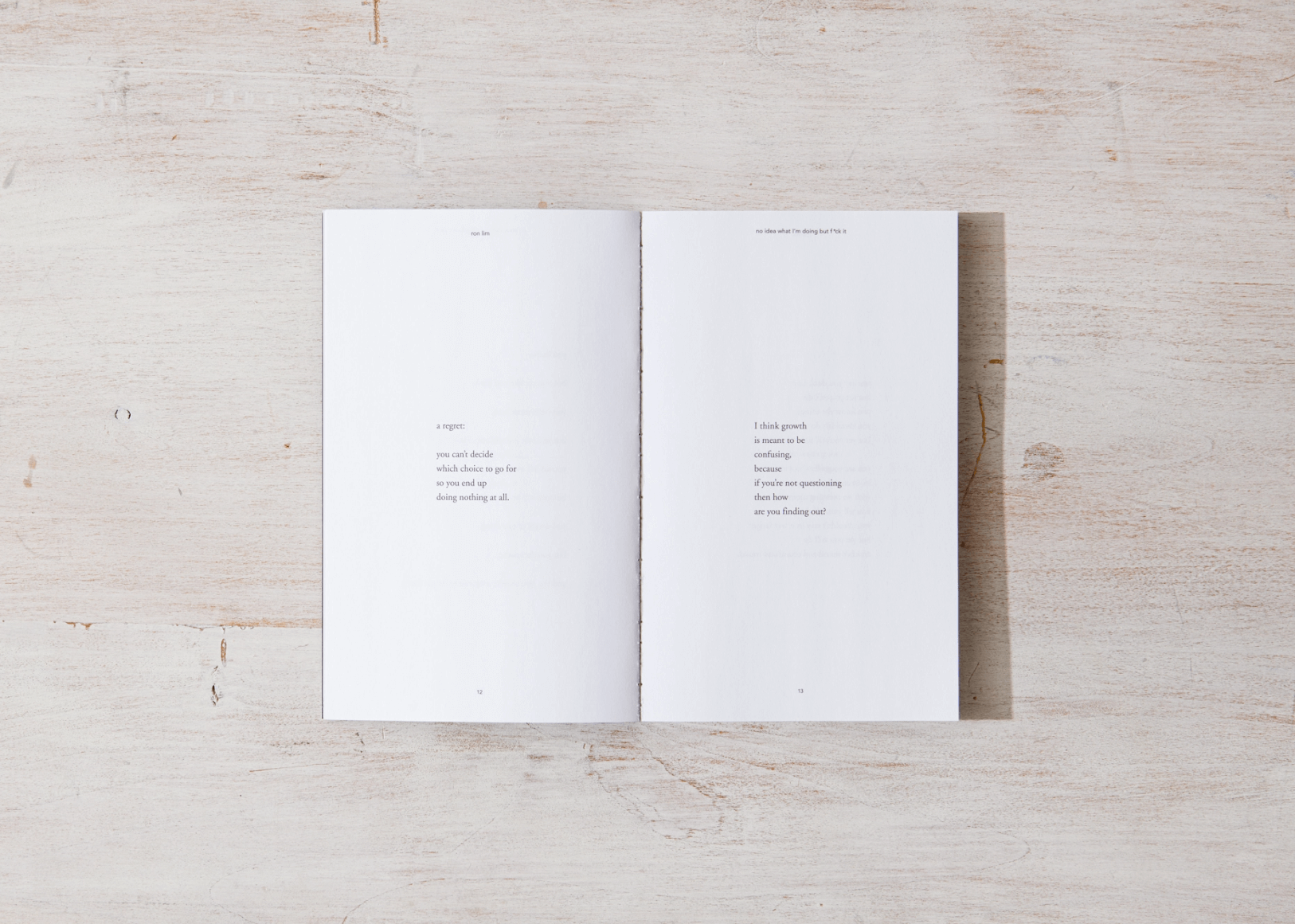 Open book with text on a wooden surface