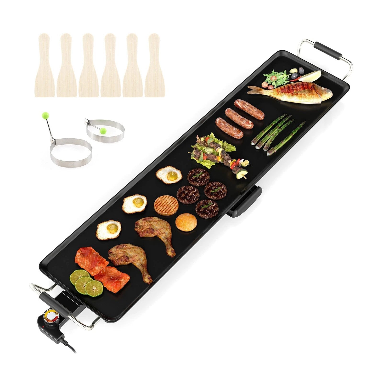 35 Inch Large Electric Griddle Nonstick BBQ Grill with Adjustable Temperature-M by DirectDeals