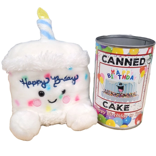 Canned Cake | Happy Birthday to You Gift | Plush B-day Cake by Canned Gifts