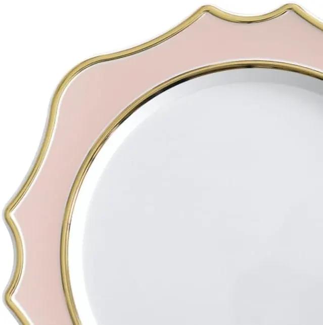 " OCCASIONS " 10 Pieces 13.25'' Scalloped Disposable/Reusable Plastic Charger Plates for Wedding, (Scalloped Imperial Blush & Gold) by joycraft