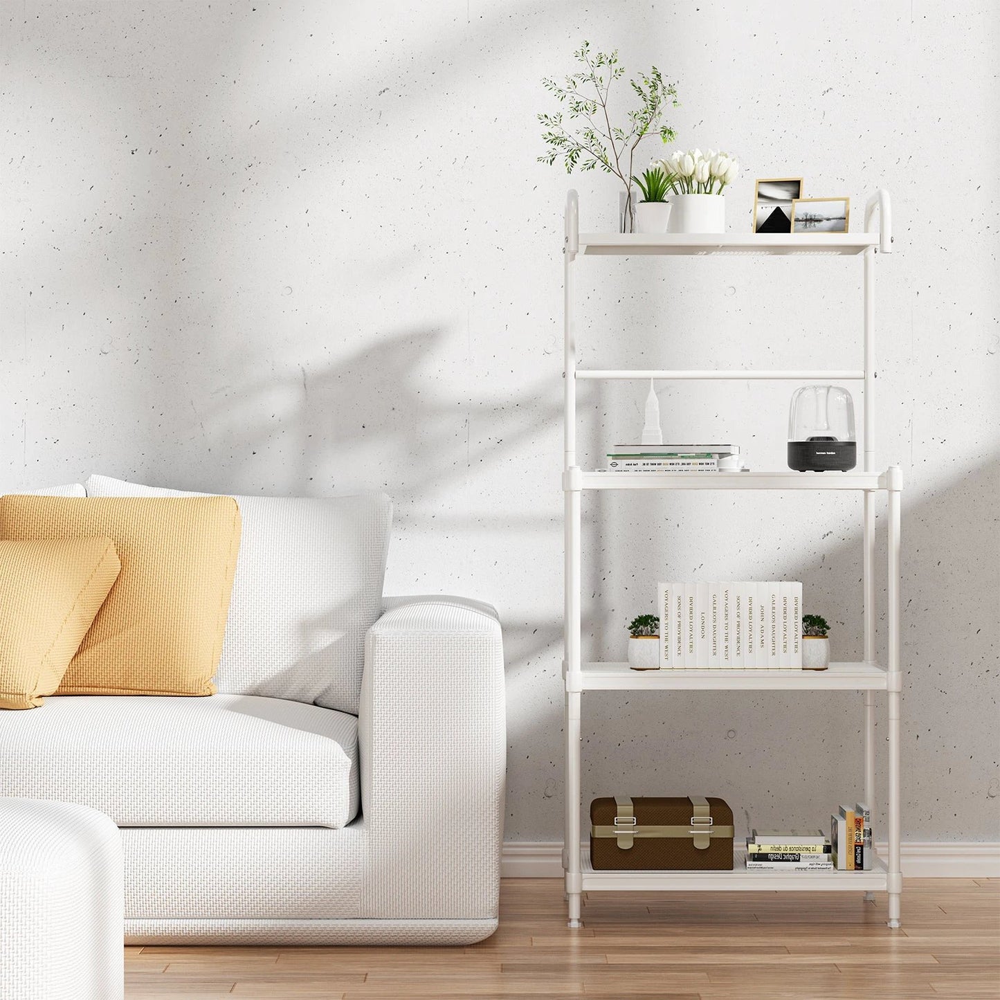 4-Tier Kitchen Storage Baker Microwave Oven Rack Shelves-White by DirectDeals