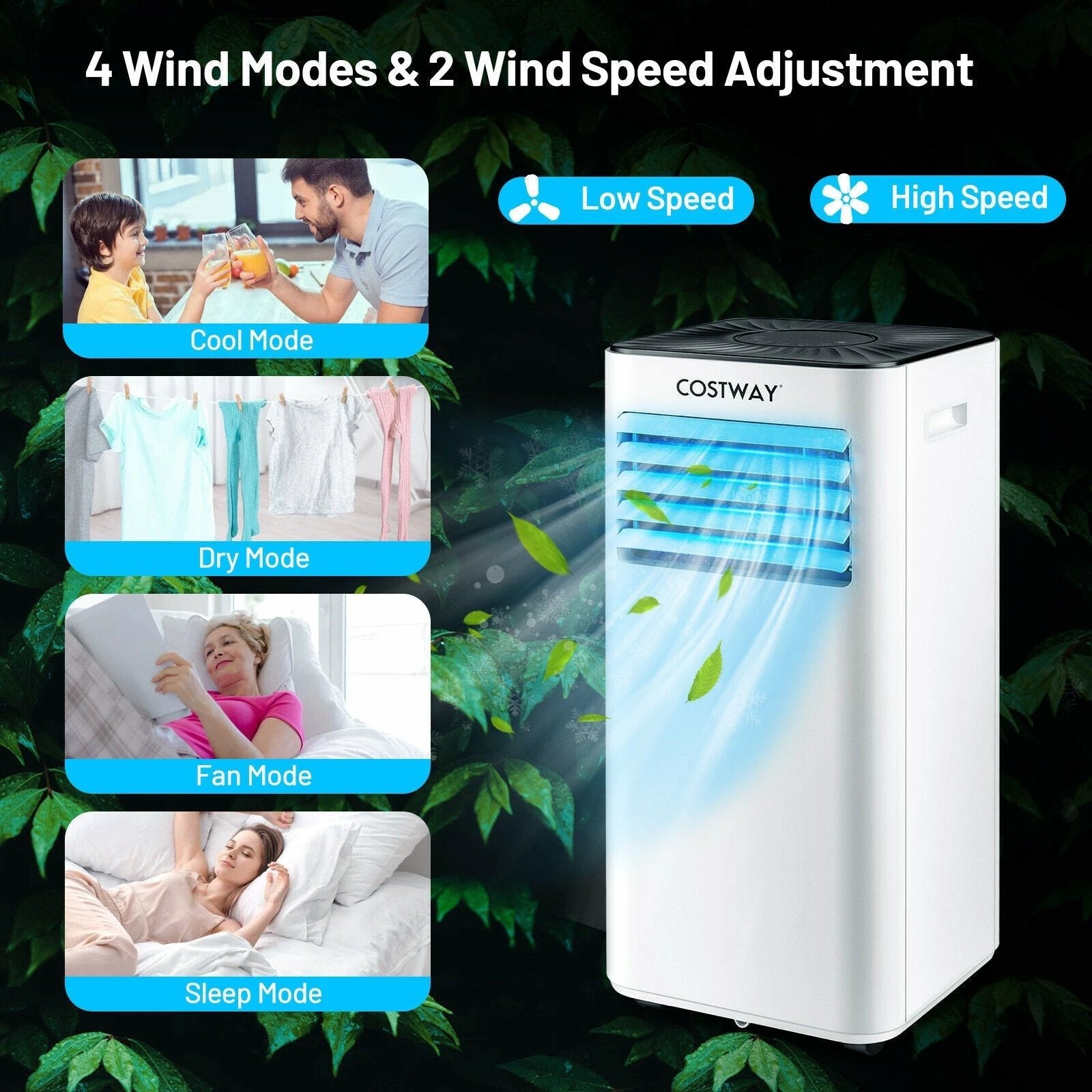 Portable Air Conditioner 10000 BTU Evaporative Air Cooler Dehumidifier-White by DirectDeals