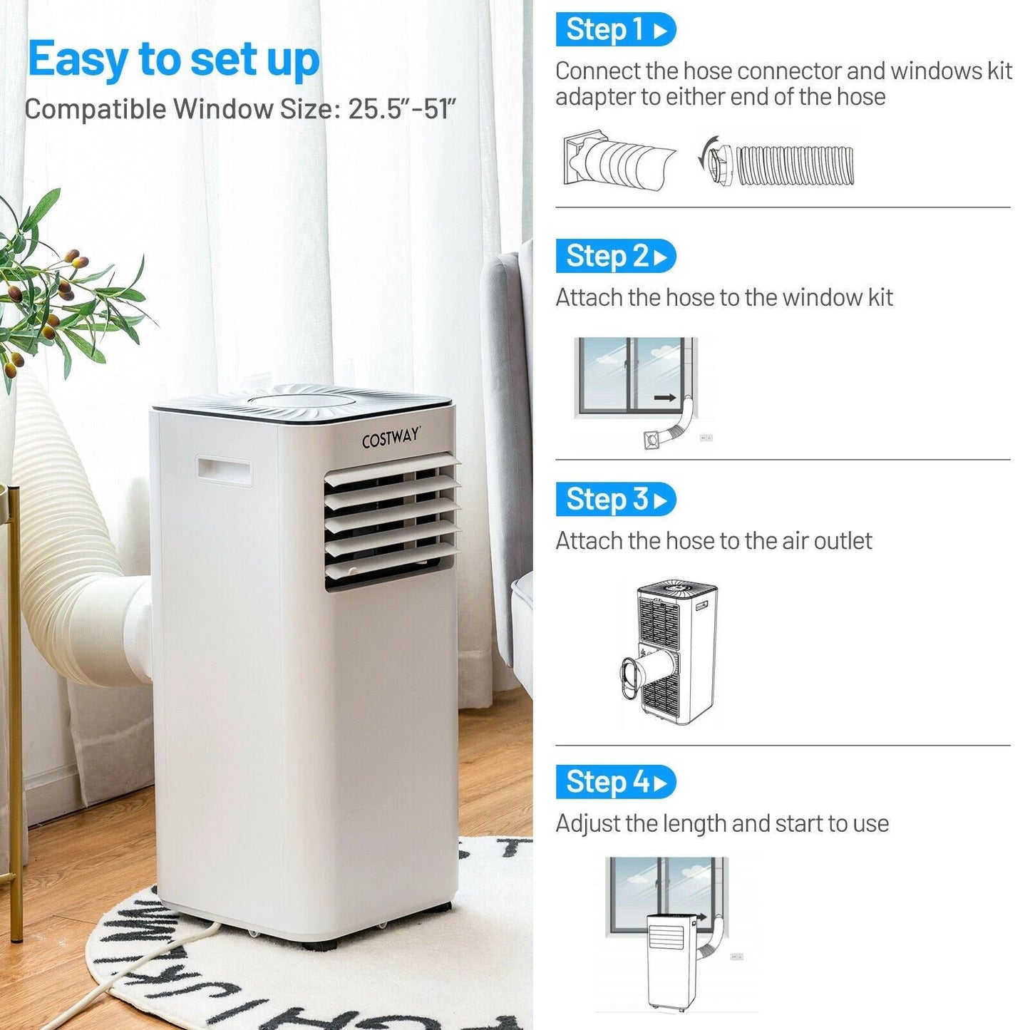 Portable Air Conditioner 10000 BTU Evaporative Air Cooler Dehumidifier-White by DirectDeals