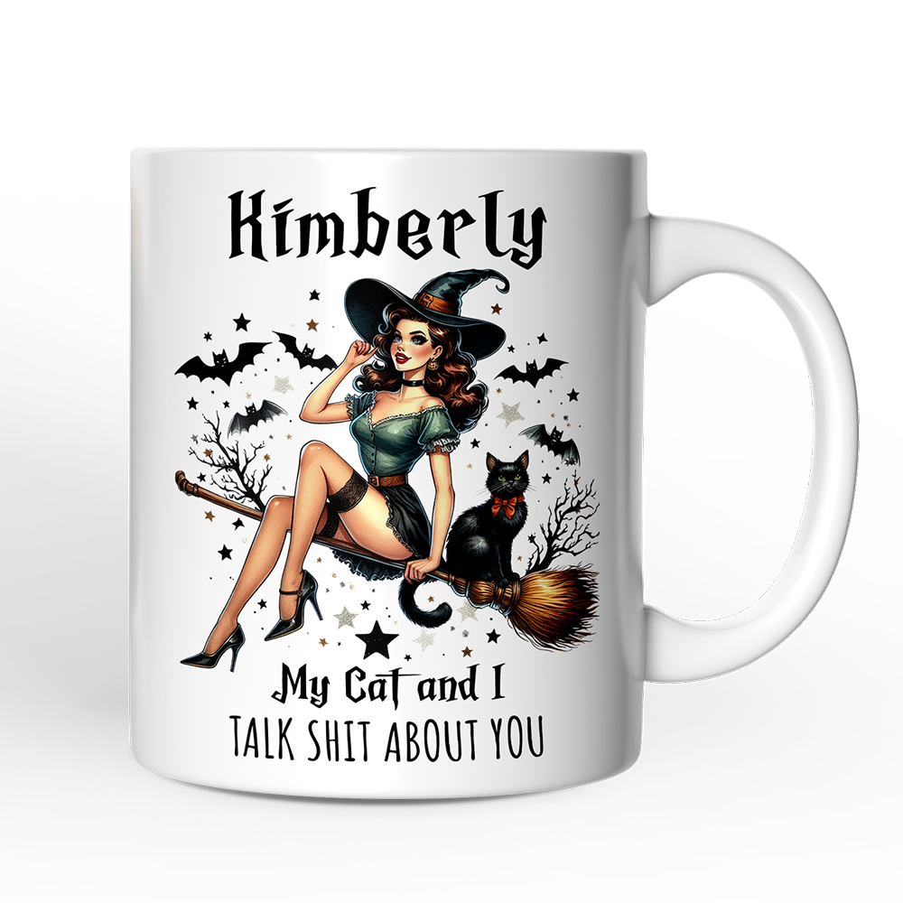 My Cat and I Gossip About You Halloween Gift Mug: Non-Customized