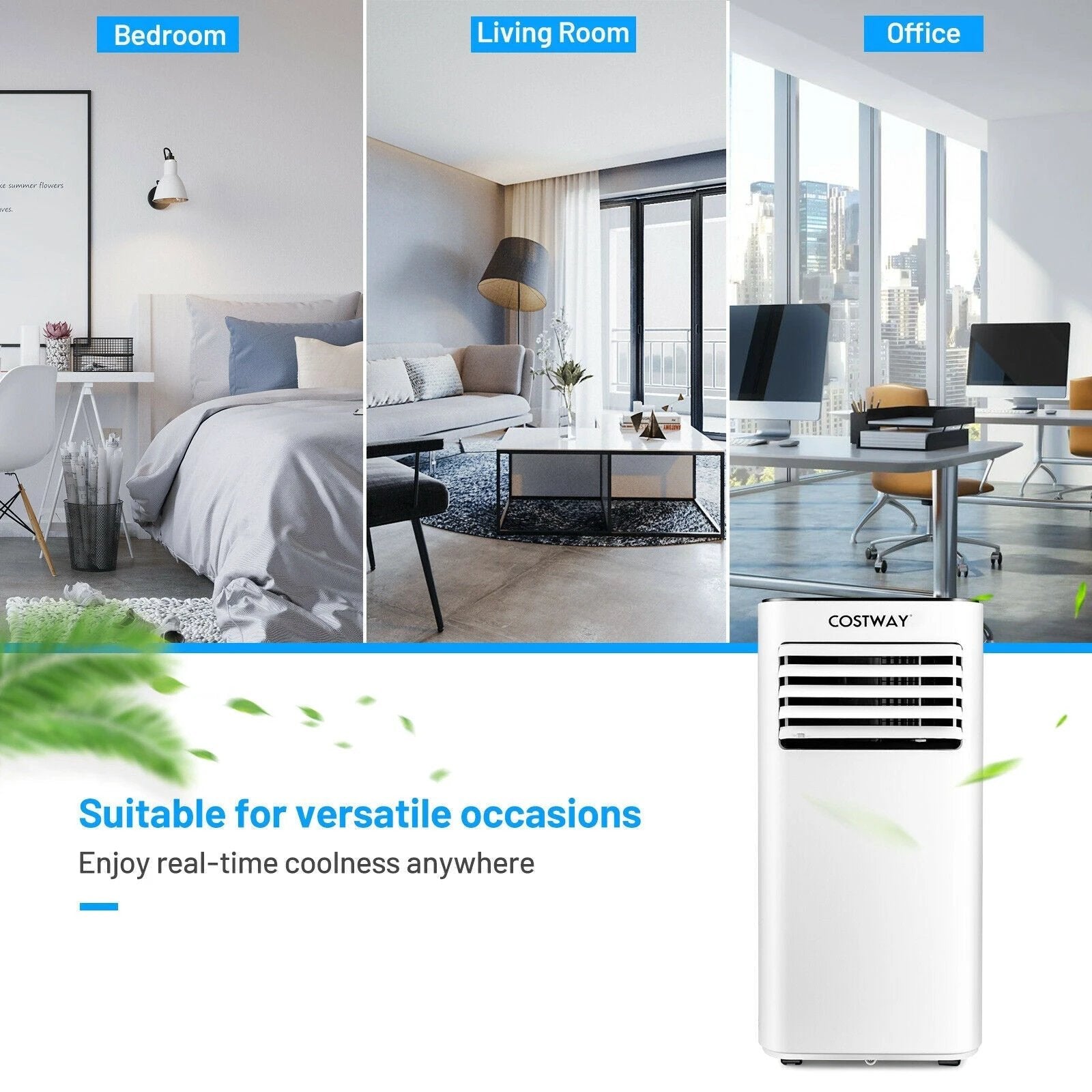 Portable Air Conditioner 10000 BTU Evaporative Air Cooler Dehumidifier-White by DirectDeals
