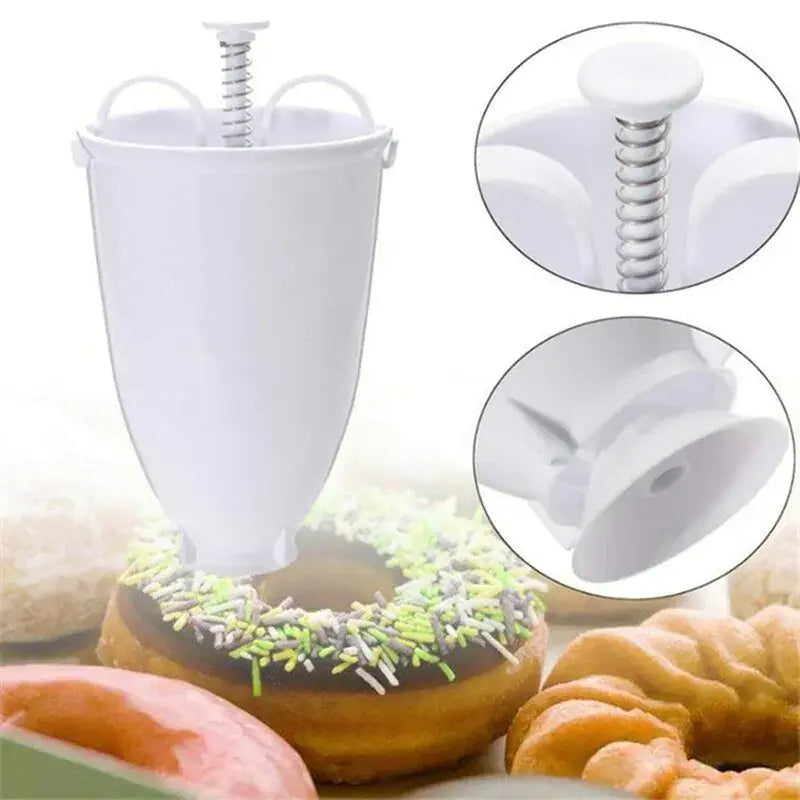 Donut maker with close-up details on a white background