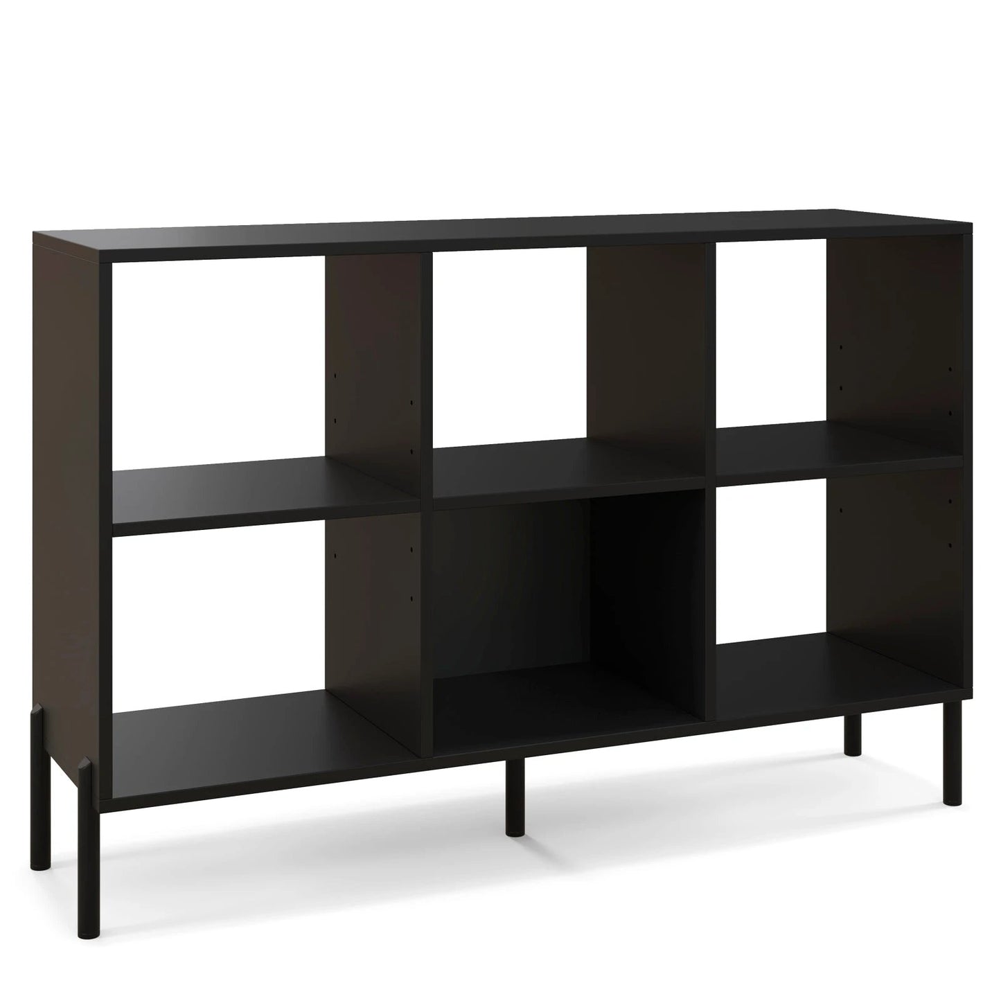 Open-Back Bookshelf with Drawer for Study-Black by DirectDeals