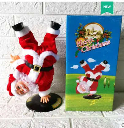 Animated dancing Santa Claus toy with packaging on a white background