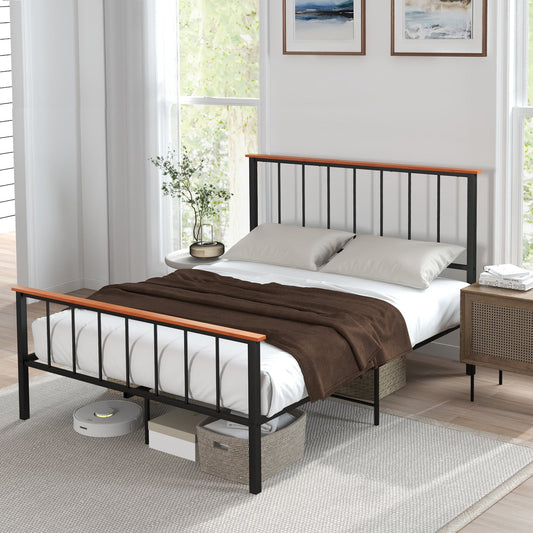 Bed Frame with Headboard and Footboard-Queen Size