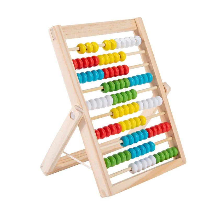 Colorful abacus toy on a white background