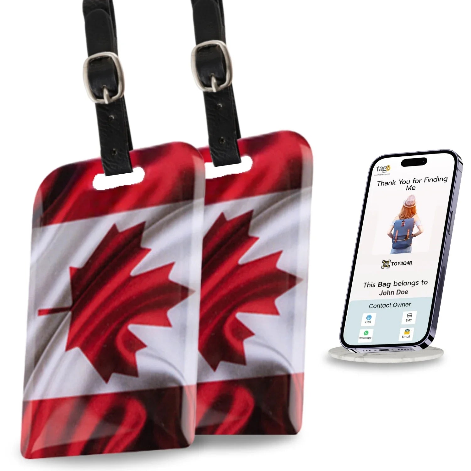 Smart Bag Security Tag - Canada Flag [Pack 2]-0