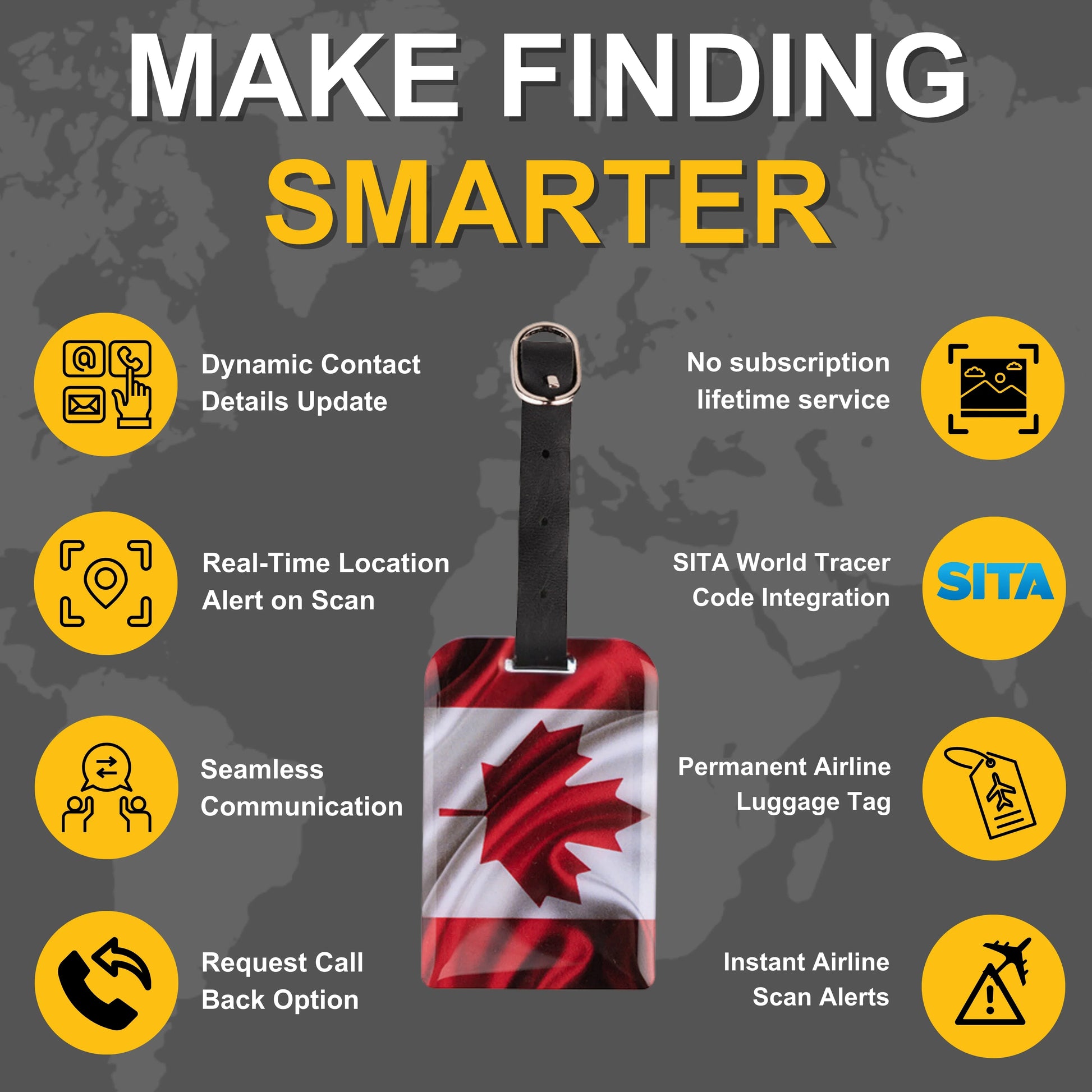 Smart Bag Security Tag - Canada Flag [Pack 2]-3