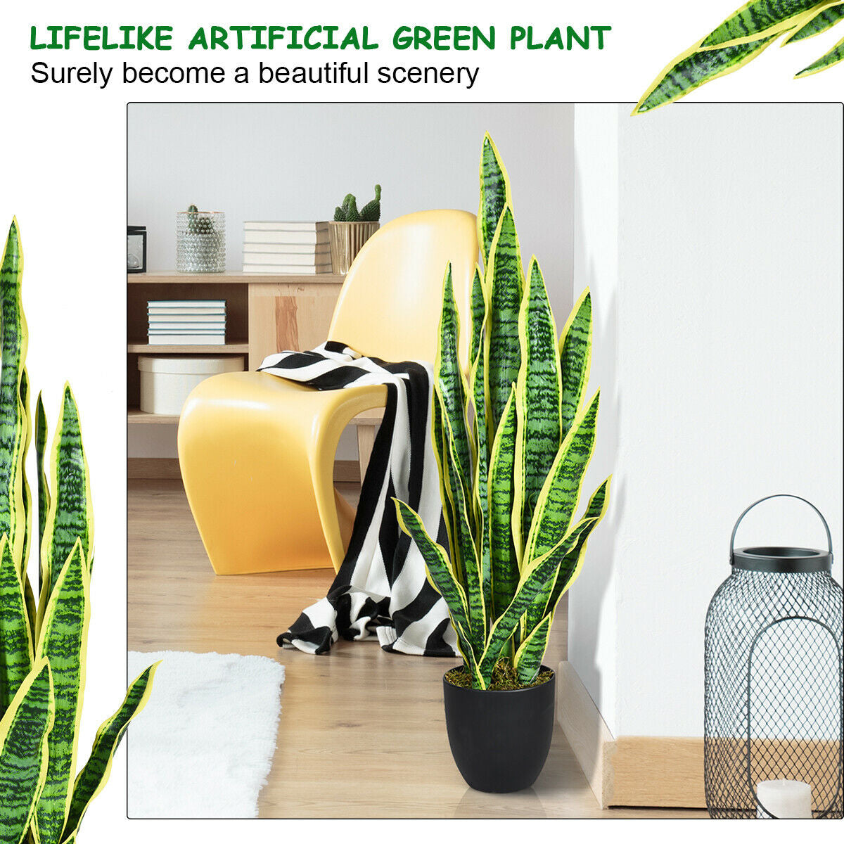 35.5 Inch Indoor-Outdoor Decoration Fake Artificial Snake Plant by DirectDeals