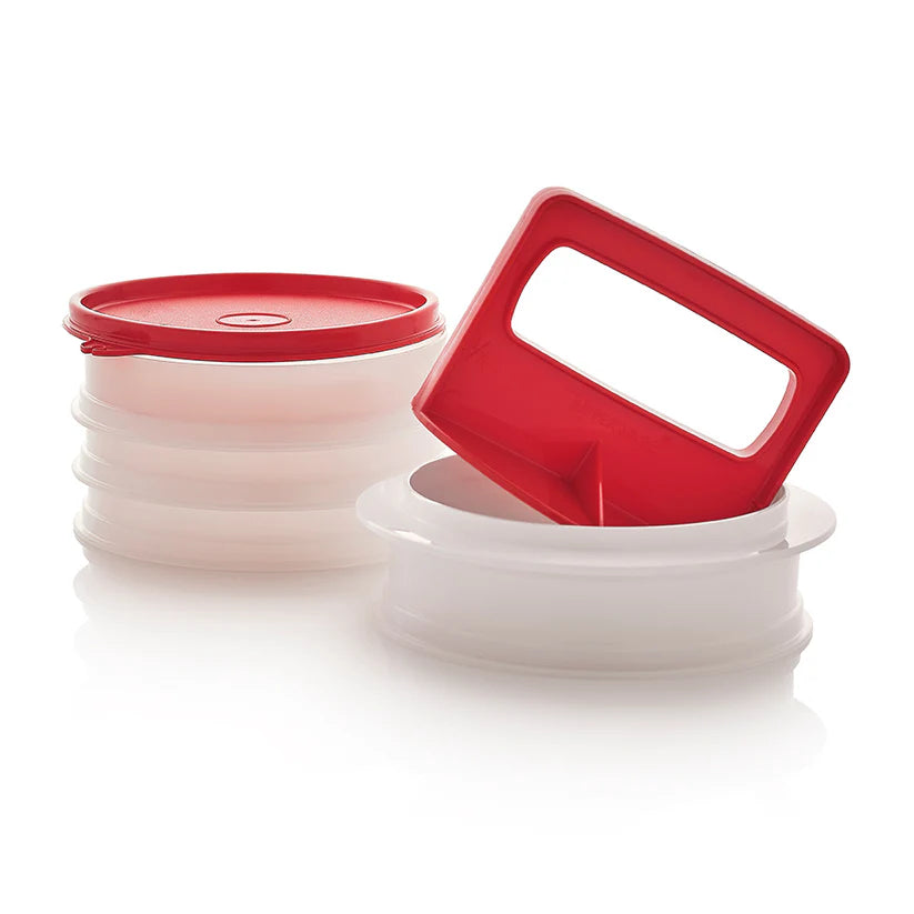 Tupperware Hamburger Press & Keepers Set