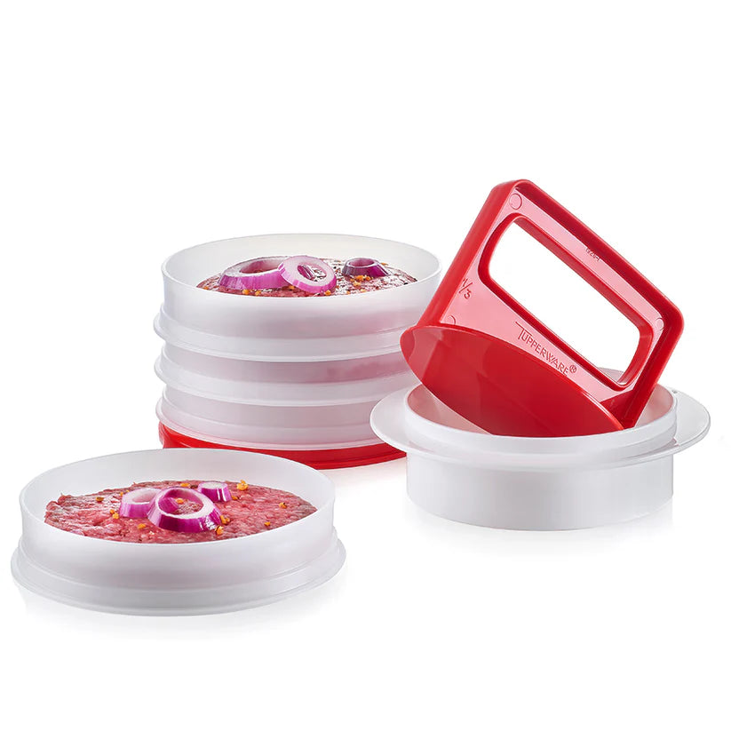 Tupperware Hamburger Press & Keepers Set