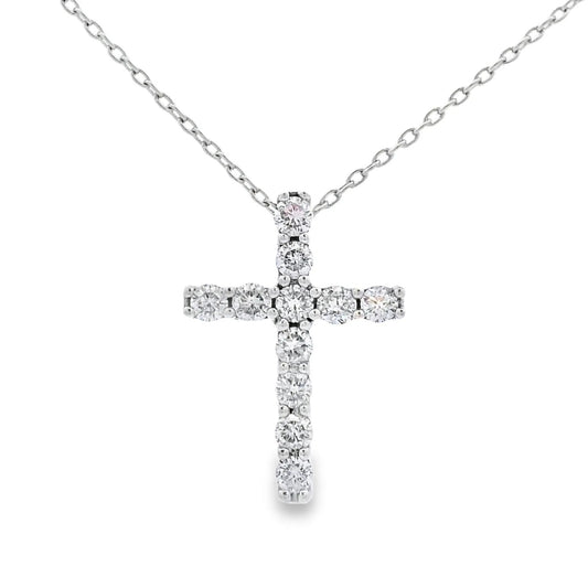 .35ct Diamond Cross Religious Pendant 14KT White Gold by Bids.com