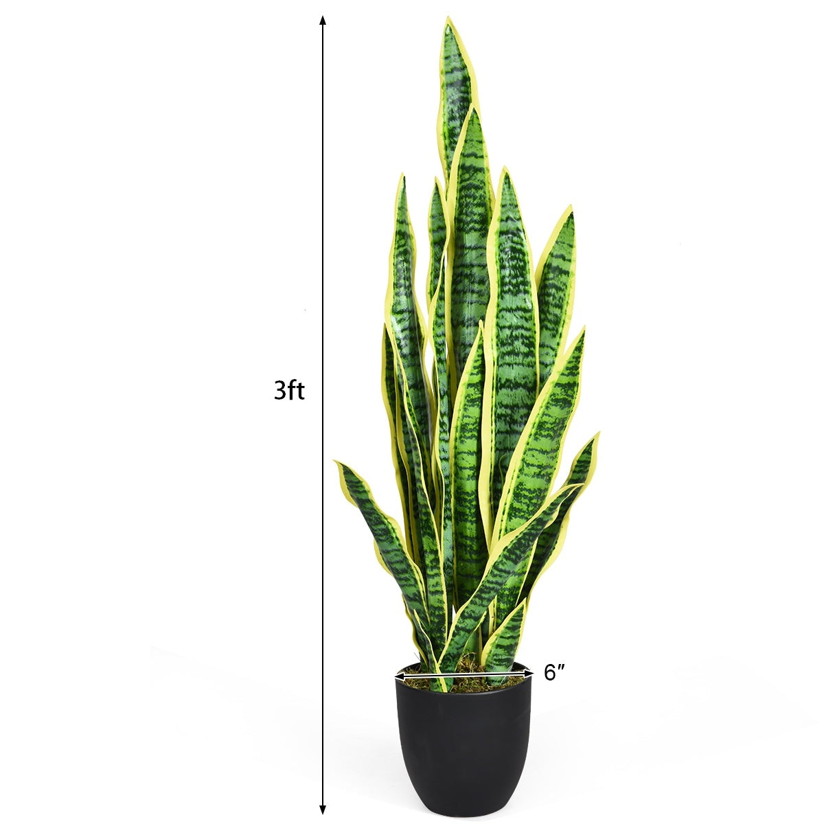 35.5 Inch Indoor-Outdoor Decoration Fake Artificial Snake Plant by DirectDeals