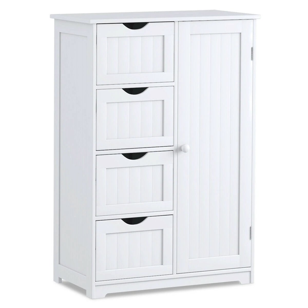 Standing Indoor Wooden Cabinet with 4 Drawers-White by DirectDeals