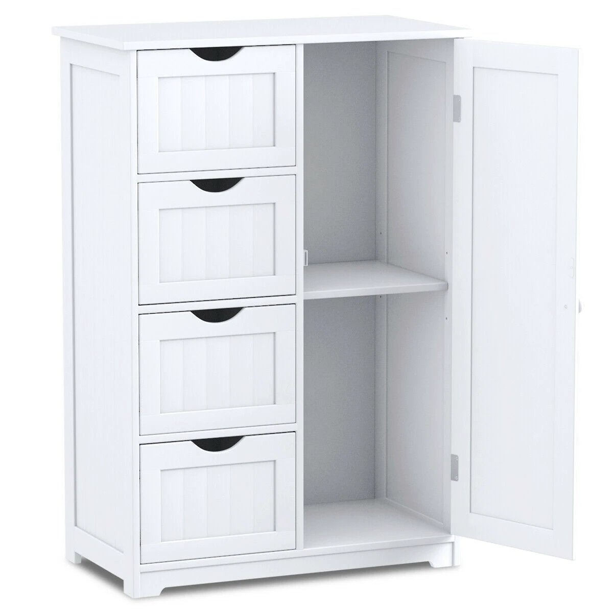 Standing Indoor Wooden Cabinet with 4 Drawers-White by DirectDeals