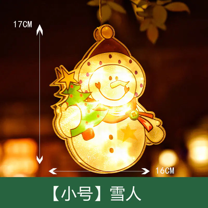 Decorative snowman ornament with measurements on a blurred background