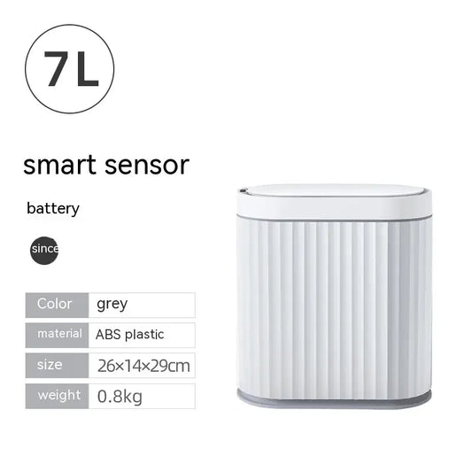White smart sensor with product details on a white background